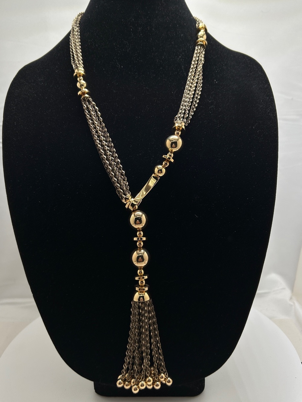 Stella & Dot, Bianca, Long Gold Tassel Necklace, Retired